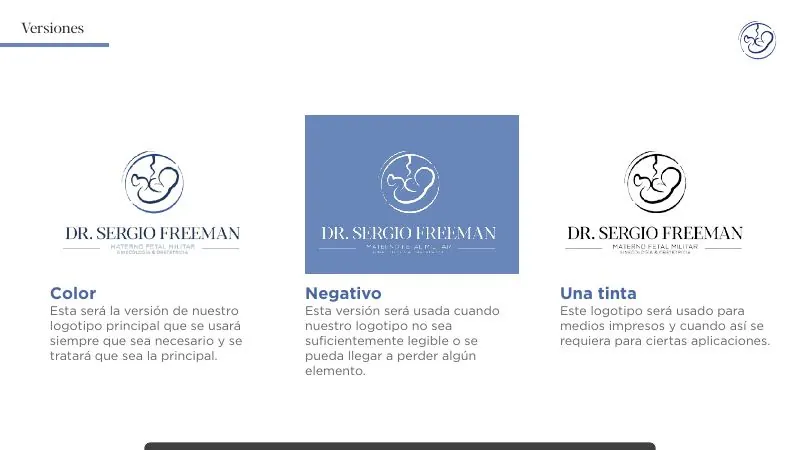 Dr. Sergio Freeman — manual de marca, página 2