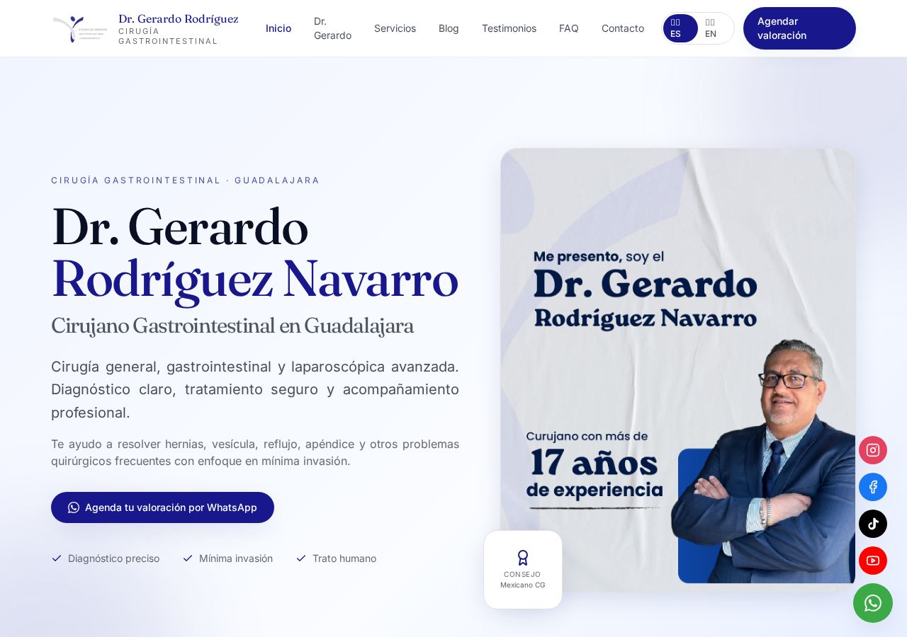 Ejemplo de página web médica — Cirujano en Guadalajara