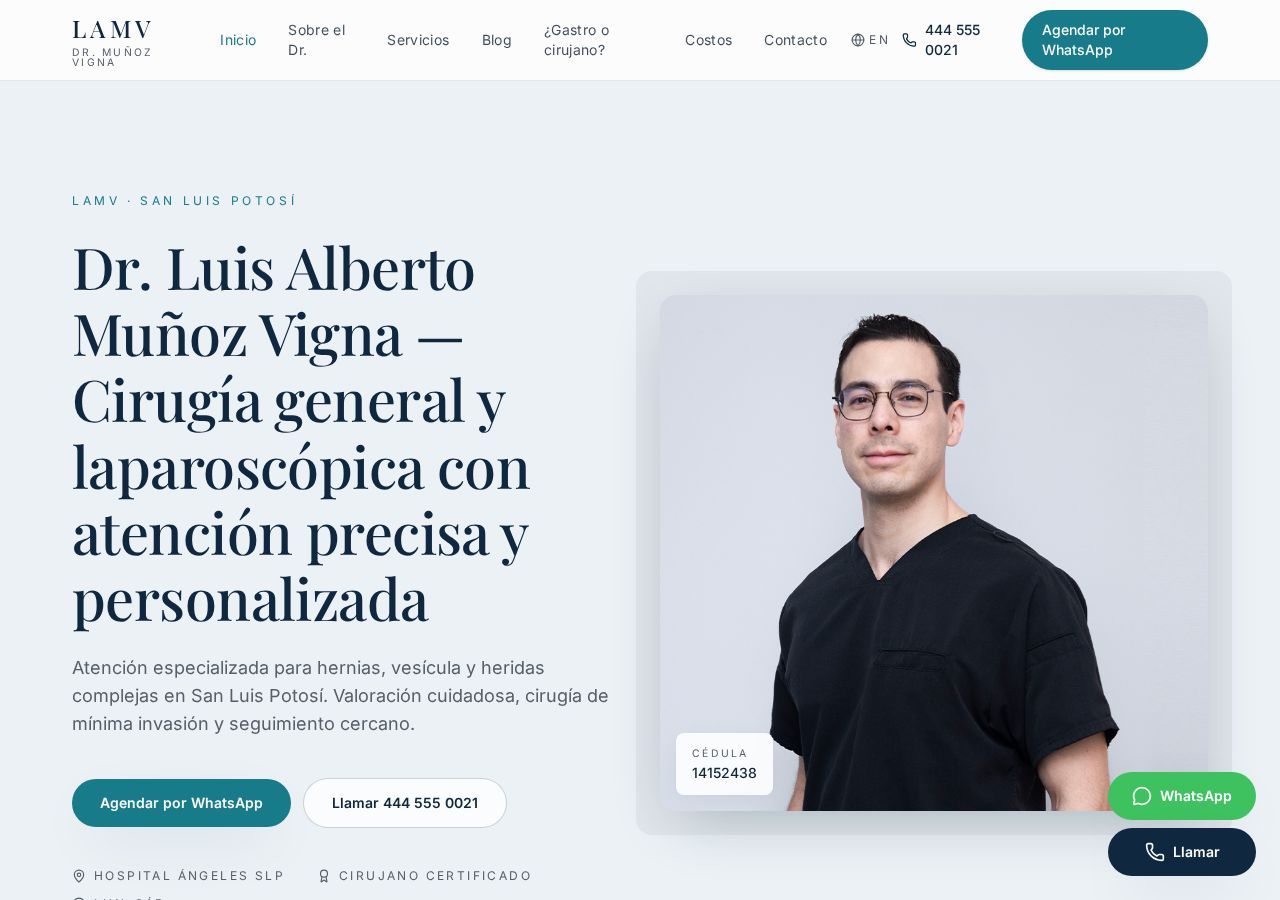 Ejemplo de página web médica — Cirujano en SLP