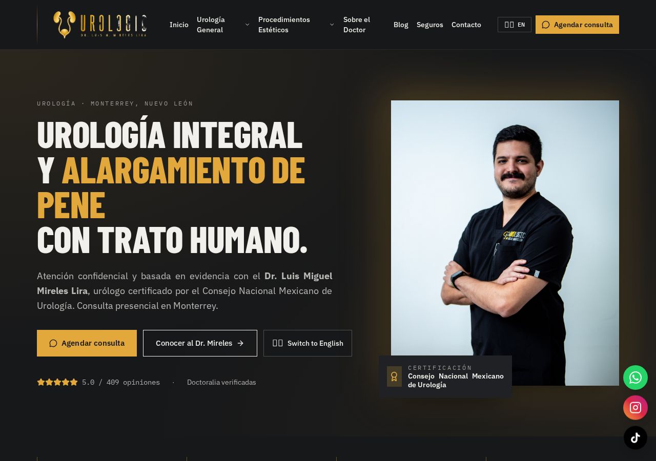 Ejemplo de página web médica — Urología Monterrey